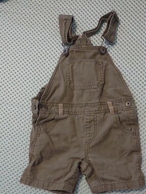 Baby 12 Months Olive Green Short Overalls Bout' Chou